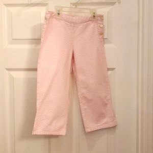 Chaps Girl's 7 Pink & White Ghingham Pants